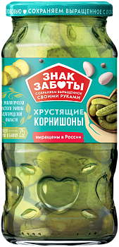 Огурцы корнишоны маринованные 500мл стекло Знак Заботы