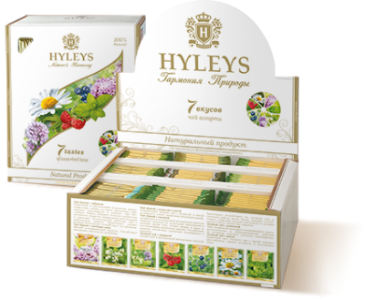 Чай ассорти 7 вкусов 100пак картон упак Гармония природы Hyleys