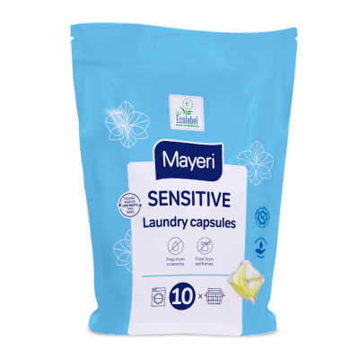 Капсулы для стирки гипоалегренные дойпак 10шт Sensitive Mayeri