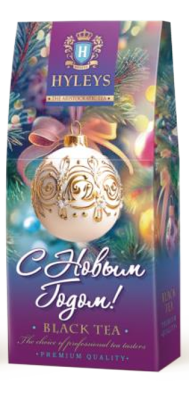 Чай черный байховый среднелистовой Новогодний 50гр картон фиолетовый Hyleys