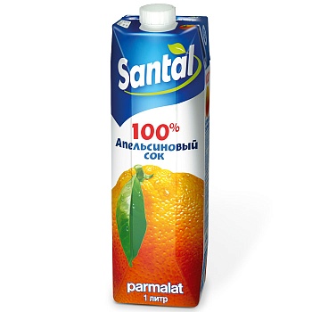 Сок Апельсиновый 1л SANTAL Тетрапризма