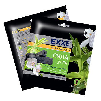 EXXE Тканевая очищающая черная маска Сила угля 1шт
