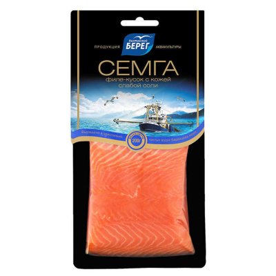Балтийский берег Семга слабосоленая филе-кусок, 0,200 кг