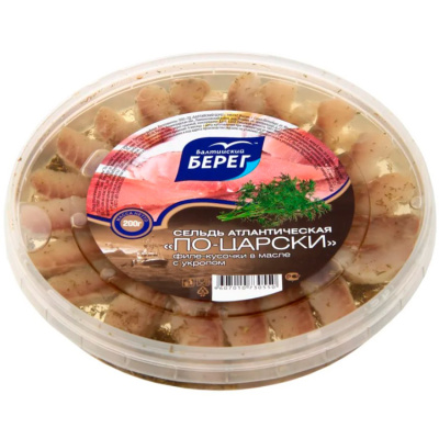 Балтийский берег Сельдь филе  кус в масле  