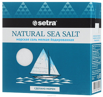 Seletra Соль морская пищевая мелкая йодированная, 500гр