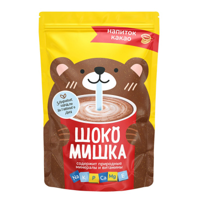 Напиток сухой растворимый на основе какао порошка 250гр стик Шокомишка